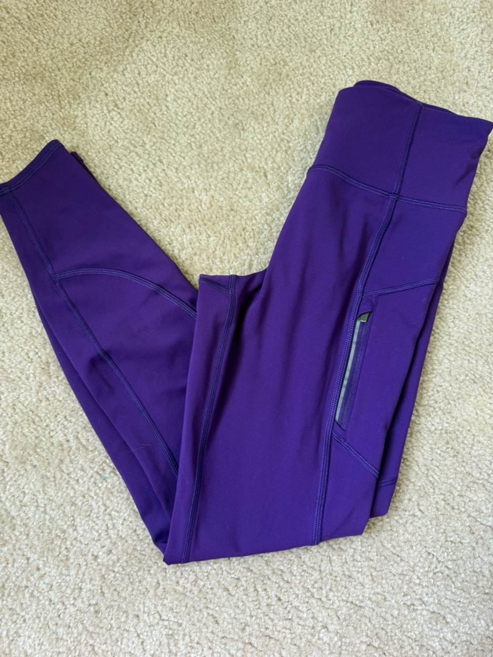 Athleta Rainier Tight XS Purple Thermal Running Leggings